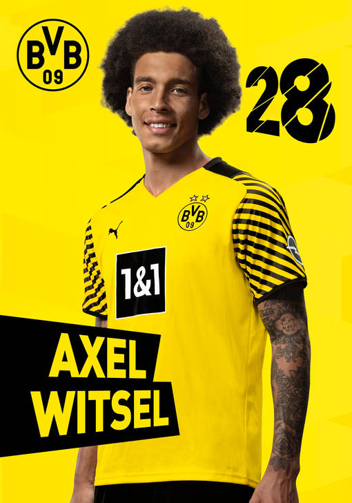 Autogrammbild Vorderseite von Axel Witsel , Mittelfeldspieler von Borussia Dortmund zur Saison 2020/2021