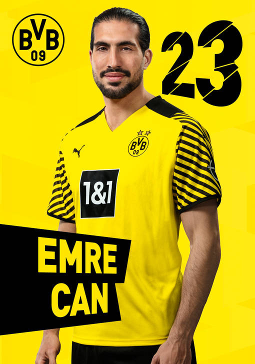 Autogrammbild von Emre Can, Mittelfeldspieler Borussia Dortmund zur Saison 2020/201