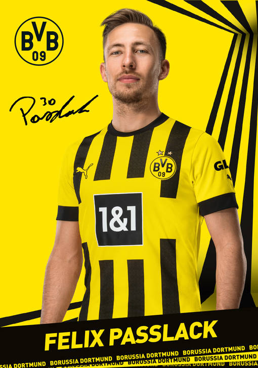 Autogrammkarte Mittelfeldspieler Felix Passlack Saison 2022/2023